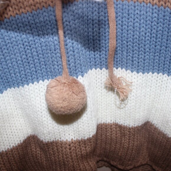 FREE*❤️damaged Garage ladies hooded sweater hoodie striped 100% acrylic USA made - Picture 6 of 8